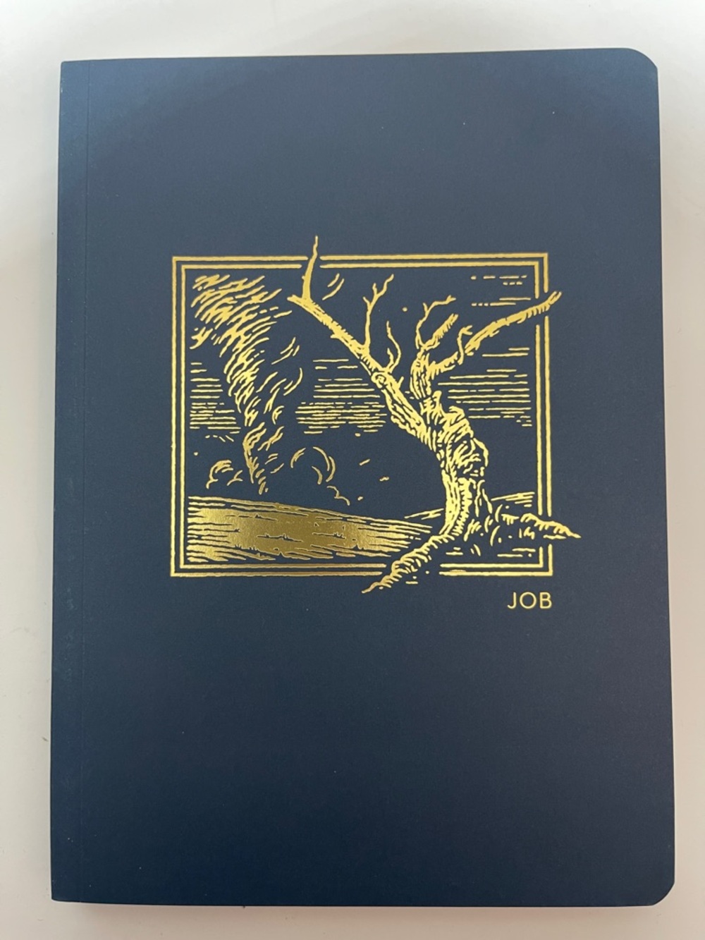 3/$10 JOB Navy NET Abide Interactive Journal with Gold Foil Illustration
